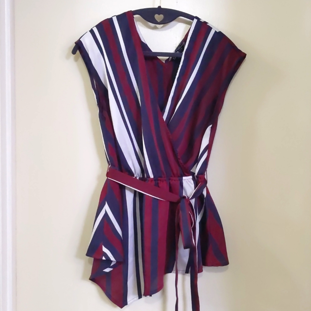 Express Asymmetrical Faux Wrap Blouse